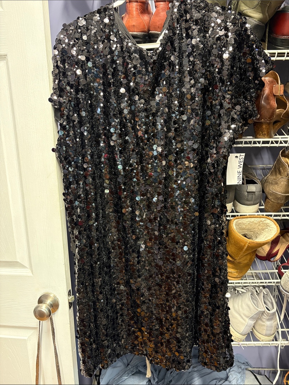 Nine West Black Sequin Mini Dress! Plus!